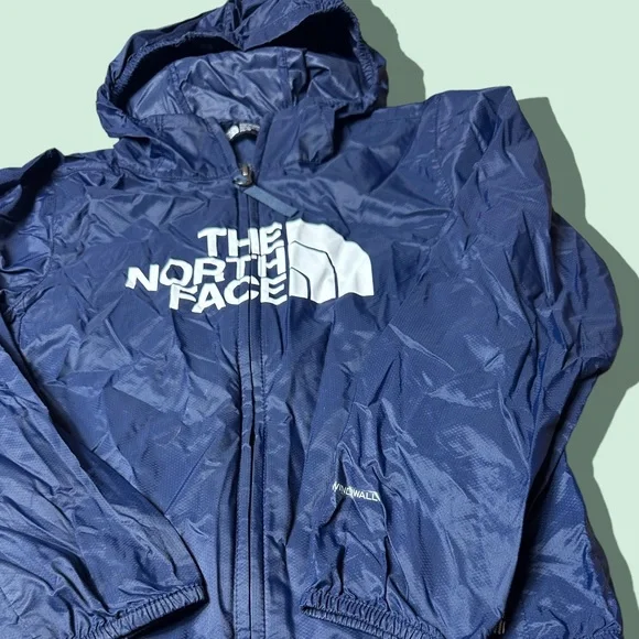 Youth The North Face Jacket Navy Blue Youth Size XS Windbreaker Wall Zip Up - Picture 4 of 9